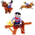 thumbnail image 2 of Luxtrada Funny Riding Horse Cowboy Pet Dog Costume Puppy Christmas Costume Clothes Xmas, 2 of 7