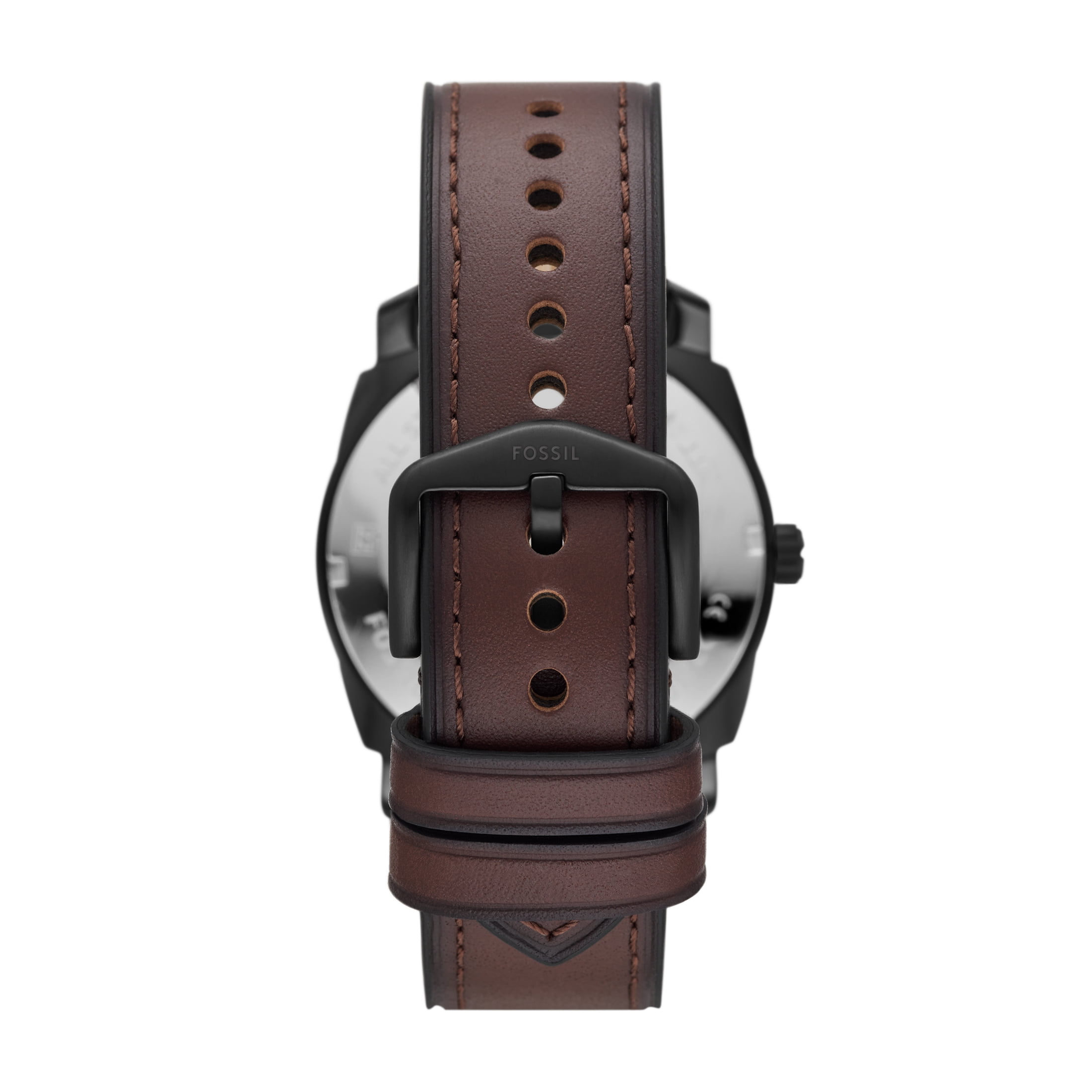 Fossil Men's Machine Three-Hand Date, Black Stainless Steel Watch