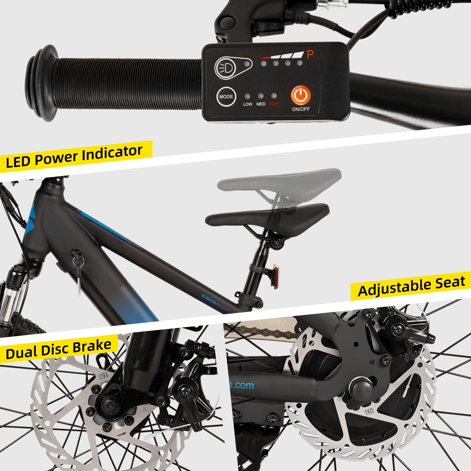 JOYSTAR Electric Bike for Teenagers, Ages 7+ with 250W Brushless Motor, 15 Miles 15MPH Electric Mountain Bicycle with Removable Battery, Multiple Colors