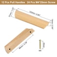 thumbnail image 2 of Uxcell 12 Pack Beech Wood 3.78" Hole Spacing Cabinets Drawer Pulls Handles with Screws, 2 of 6