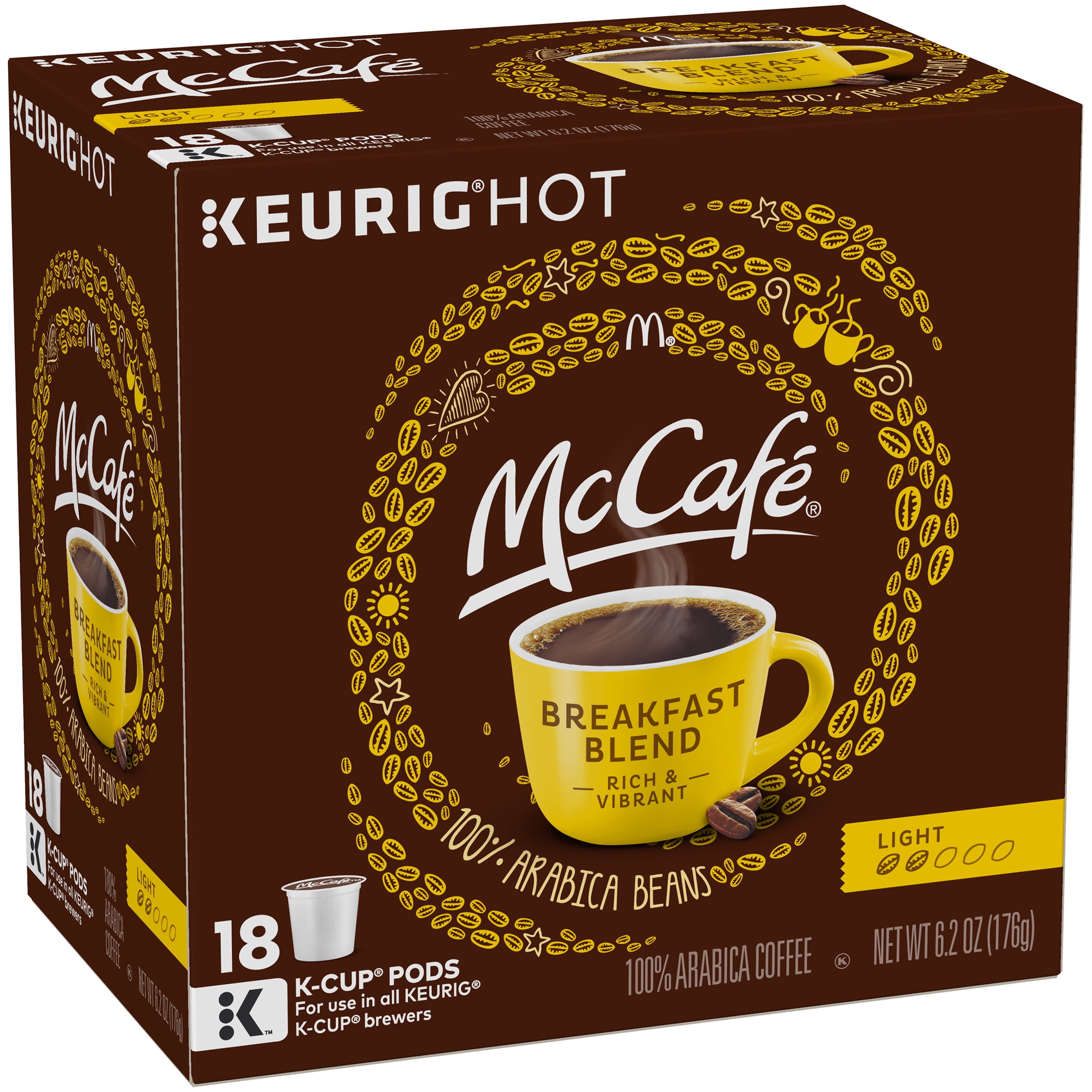 McCafe Breakfast Blend Coffee K-Cup Pods, 18 count