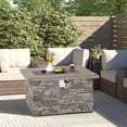 thumbnail image 2 of Costway Table de Foyer au Gaz Propane Rectangulaire 43.5 Pouces Fausse Pierre avec Roche de Lave et Housse en PVC, 2 of 10