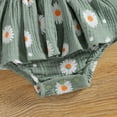 thumbnail image 3 of Gibobby Ropa Para Bebe con volantes y estampado floral sin mangas para niñas pequeñas Trajes con diademas(Verde, 12 Meses), 3 of 5