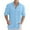 Blue, variant on Mens Pique Shirts Loose Solid Color Lapel Pocket Long Sleeve Mens Clothing,Blue,L
