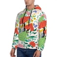 thumbnail image 3 of Pofeuu Mushroom and Frogs Print Mens Casual Hooded Collar Drawstring Hoodies Pullover Sweatshirts Casual Long Sleeve Shirts-XX-Large, 3 of 7