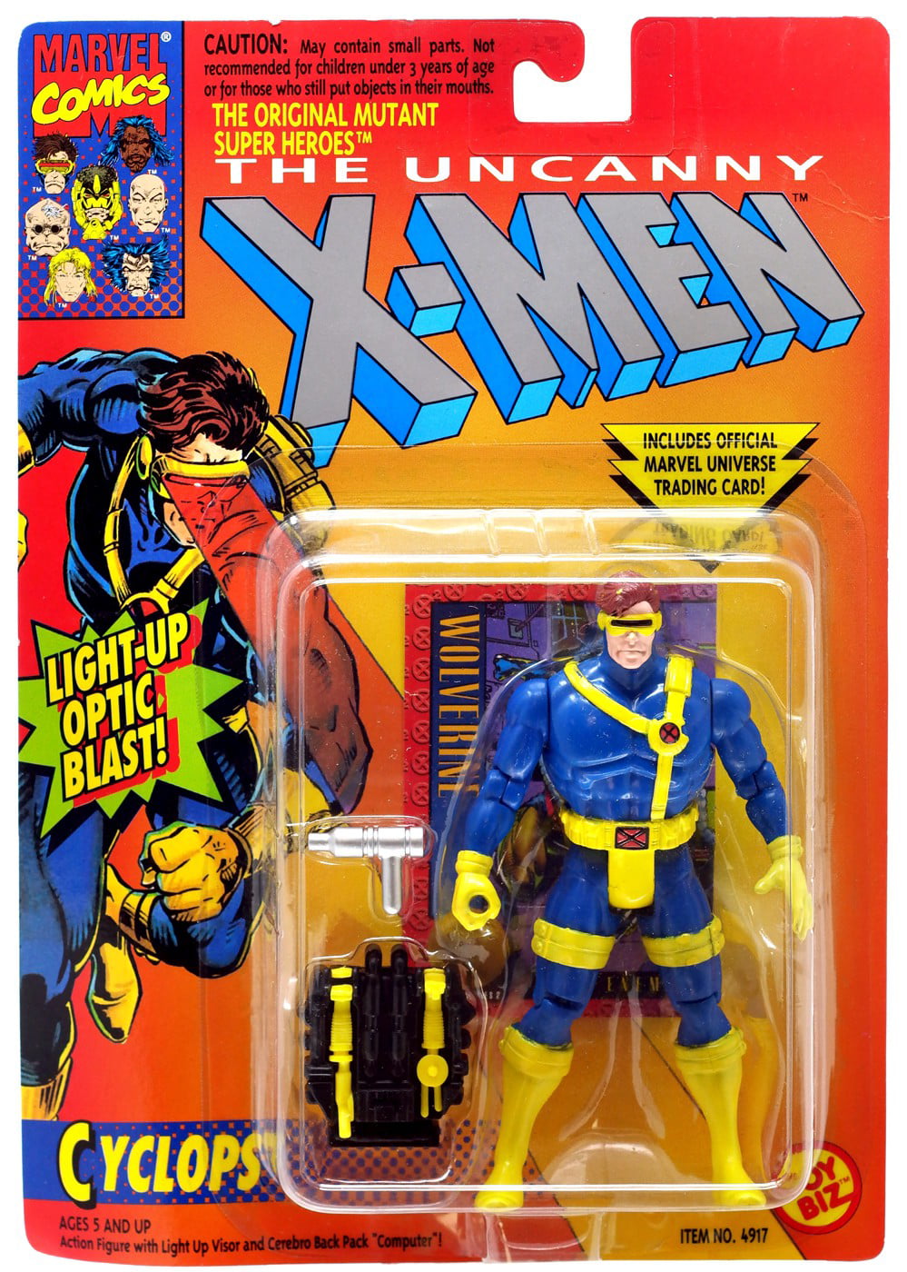 Marvel Comics Uncanny X-Men Light-Up Cyclops (1993) Toy Biz Figure ...