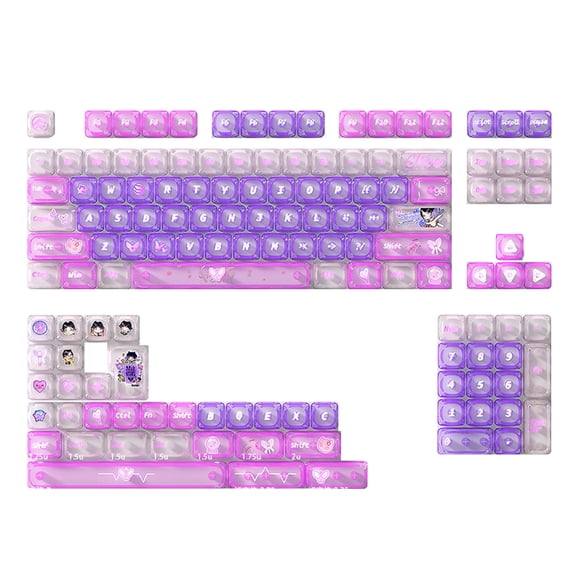 135pcs Translucent PC Keycaps Enhances Backlighting Comfort Tactile Feel Customizable Layouts for Mechanical Keyboards