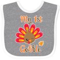 thumbnail image 3 of Inktastic My 1st Gobble with Turkey Face Boys or Girls Baby Bib, 3 of 4