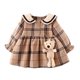 thumbnail image 1 of Herrnalise - Vestido de moda de manga larga con falda a cuadros de verano para niñas pequeñas, 1 of 4