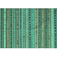 thumbnail image 1 of Ahgly Company Machine Washable Indoor Rectangle Southwestern Turquoise Blue Country Area Rugs, 5' x 7', 1 of 4