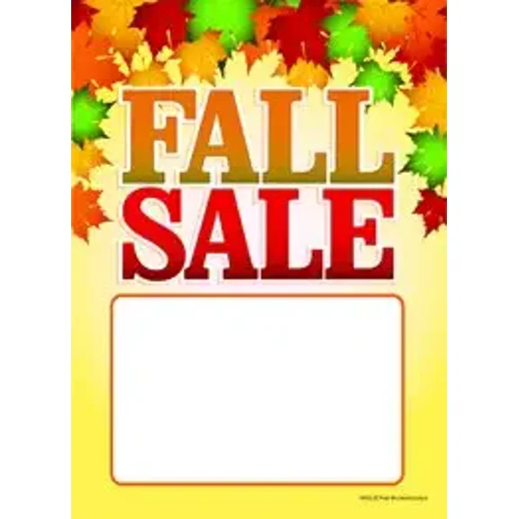 T50FLL Fall Sale Tags 5"x7" Pack of 100 Business Store Signs Price Cards