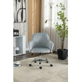 thumbnail image 2 of New -Modern home office leisure chair with adjustable velvet height and adjustable casters (DARKGREY), 2 of 8