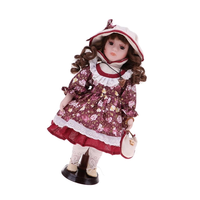 Muñeca 30 cm, de piezaza de victoriana con soporte de , colecciones para y adultos Yotijar Muñeca de porcelana victoriana