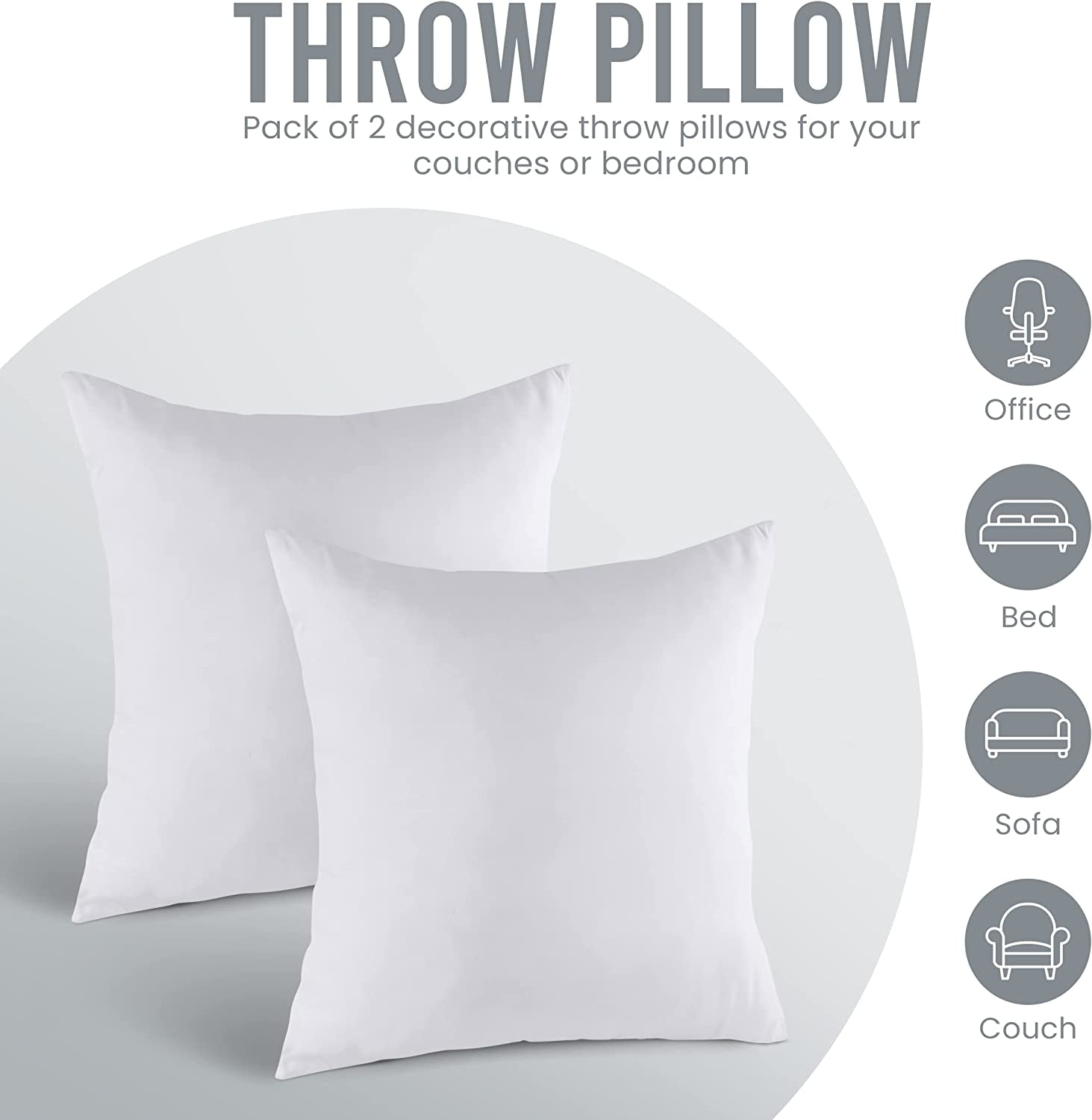 Utopia Bedding Throw Pillows Insert (Pack of 4, White) - 20 x 20 Inches Bed  and Couch Pillows - Throw Pillows, Facebook Marketplace