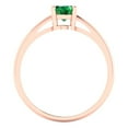 thumbnail image 4 of 1 ct Oval Cut Simulated Emerald Solitaire 14K Rose Gold Womens Engagement Ring, 4 of 5