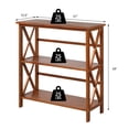 thumbnail image 4 of Giantex 3-Tier Bookcase & Bookshelf, Stable Open Storage Shelf w/Solid Wood Frames & X-Design for Home Office, Natural, 4 of 8