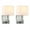 Brushed, variant on Pathson Set of 2 Wall Sconces Light Fixture, White Textile Shades Modern Nightstand Lamps for Bedrooms Bedside Reading