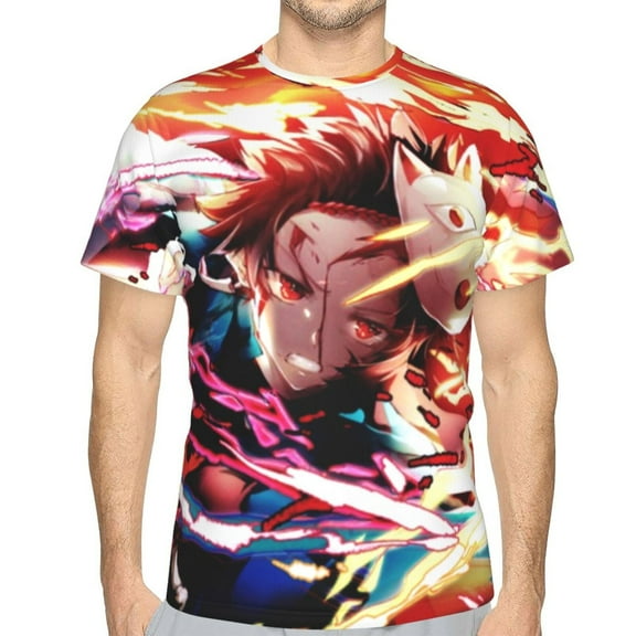 Demon Slayer Kimetsu No Yaiba Unisex 3d Pattern Printed Short Sleeve T-Shirts Casual Graphics Tees Small