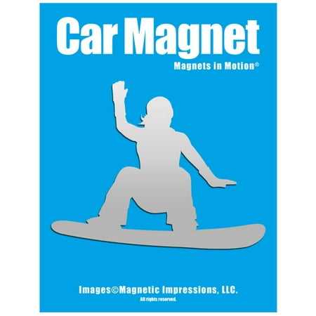 Snowboarder Female Car Magnet Chrome