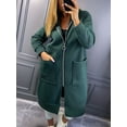 thumbnail image 5 of Fashion Sweatshirts Comfortable Full Zip Up Hoodie Womens Long Fleece Sweatshirt with Pockets Dark Green 5XL, 5 of 7