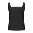 thumbnail image 5 of Sevevn Women's Solid Color Casual Summer Square Neck Sleeveless Backless Tank Tops Summer Gift Black XXXL, 5 of 9