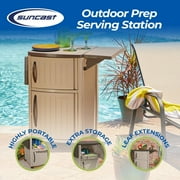 Suncast DCP2000 Portable Outdoor Prep Serving Grill Station Table and Cabinet