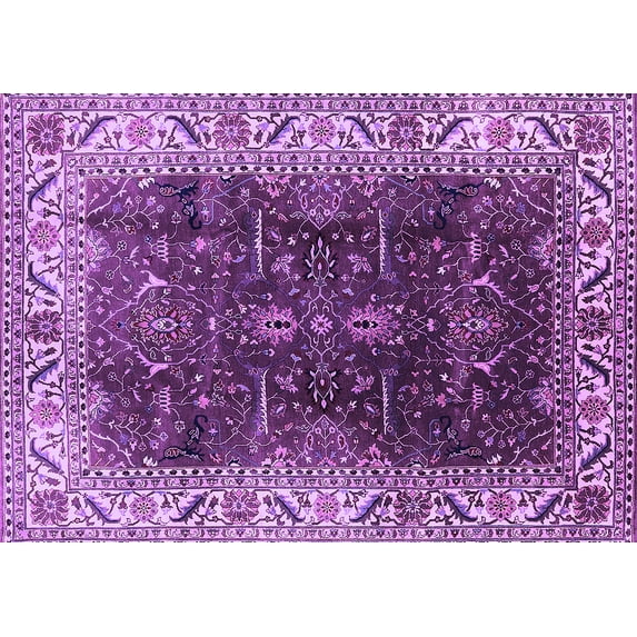 Ahgly Company Indoor Rectangle Oriental Purple Industrial Area Rugs, 3' x 5'