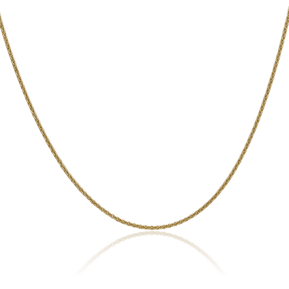 14K Solid Yellow Gold 1.45mm Cable Rolo Link Chain Belcher Necklace