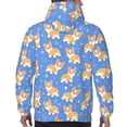 thumbnail image 7 of Sikiie Kawaii Corgi Men's Hoodie, Essentials Hoodie, Sweatshirt, Pullover Hooded Sweatshirt for Men-Large, 7 of 7