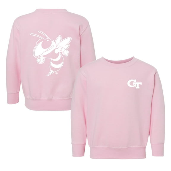 Toddler Chad & Jake Pink Georgia Tech Yellow Jackets Logo Pullover Sweatshirt