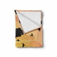 thumbnail image 2 of Animal Soft Flannel Fleece Throw Blanket, Wild Nature Beauty at Sunset Animals and Indigenous Tree, Cozy Plush for Indoor and Outdoor Use, 50" x 60", Charcoal Grey Multicolor, by Ambesonne, 2 of 6
