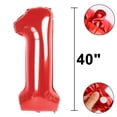 thumbnail image 2 of Balloon Kelfuoya - Lámina de mylar (40 cm), color rojo, número 17, para fiestas, 2 of 8