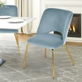 thumbnail image 3 of Dextrus Velvet Dining Chairs with Golden Legs, Kitchen & Dining Room Chairs Modern Velvet Upholstered Dining Side Chairs for Home Furniture, Set of 2, Blue, 3 of 11