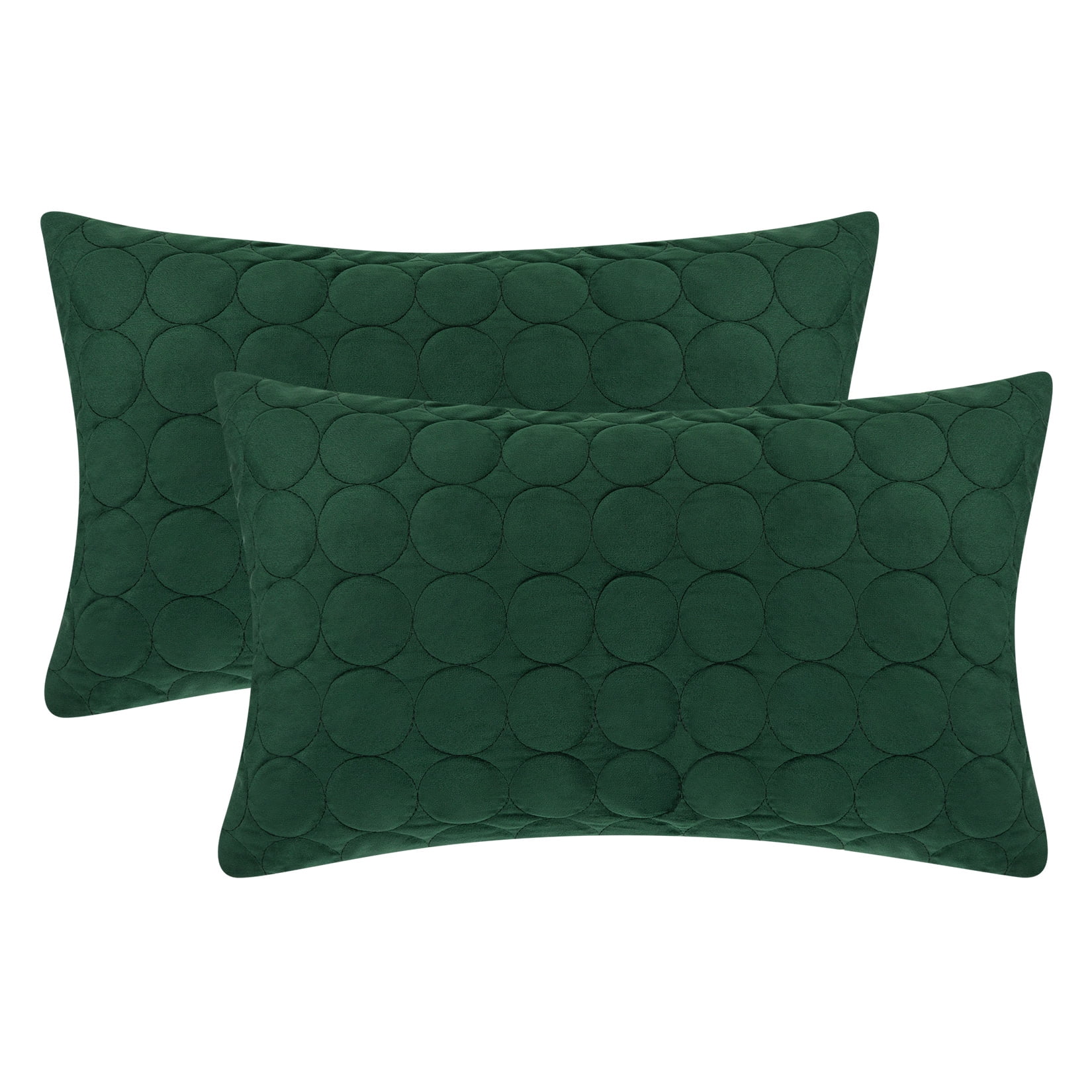 HOMERRY Christmas Quilted Pillow Covers 2 Pack Velvet Rectangle