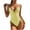 Yellow, variant on One Piece Swimsuits for Women's Plunge Side Tie Monokini Bathing Suit Sexy Lace up Criss Cross Strappy Swimwear