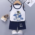 thumbnail image 2 of TOWED22 Toddler Baby Boy Clothes Sleeveless Vest Tank Tops Jogger Shorts Sets 2Pcs Cute Infant Boys Summer Casual Outfits(Blue,7-8 Y), 2 of 4