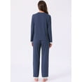 thumbnail image 4 of DARING DIVA Pajama Sets Lace Trim Elastic Waist Pant Loungewear S Dark Blue, 4 of 7