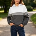 thumbnail image 5 of Sevevn Girls' Color Block Hoodie Pullover Long Sleeve Pocket Loose Fit Casual Hooded Sweatshirt, 5 of 6