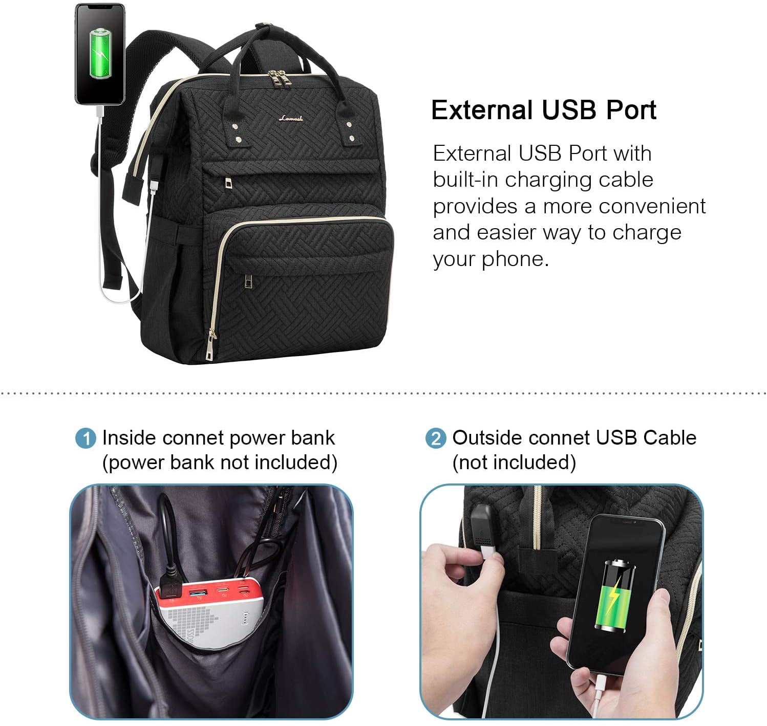 YOUI-GIFTS Nurse Backpack Laptop Backpack for Women with Stethoscope Case & USB Charging Port Anti Theft Travel Backpacks Bookbags Doctor Bag Fits 15.6 Inch Laptop and Notebook, Black