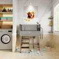 thumbnail image 6 of Jocisland 34" Dog Washing Station, 304 Stainless Steel Pet Wash Station with 3 Flow Adjustable Showerhead and Height, Dog Bathtubs for Small Dogs, 6 of 7