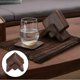 thumbnail image 5 of Posavasos con soporte para mesa de madera, estilo rústico, 6 unidades, cuadrados, de madera. Nogal negro, 5 of 9