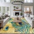 thumbnail image 3 of 6'x9' Area Rugs, Retro Peacock Feathers Indoor Outdoor Area Rug for Living Room Bedroom, Vintage Abstract Art Watercolor Washable Bathroom Rugs Kitchen Floor Carpet Mats Home Decor Aesthetic, 3 of 8