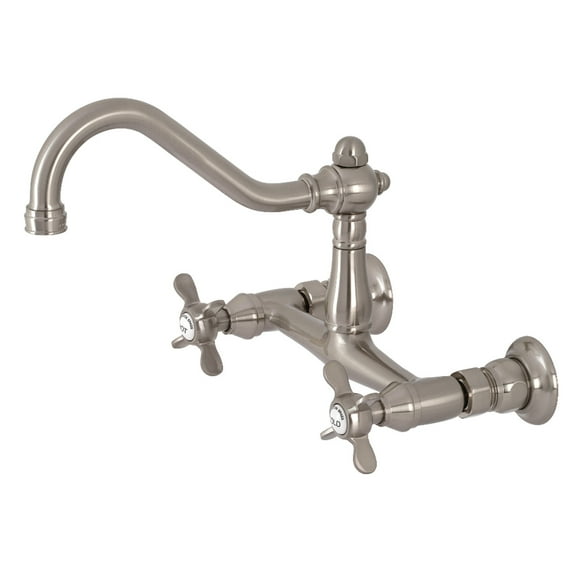 Kingston Brass KS3248BEX Essex Wall Mount Bathroom Faucet, Brushed Nickel