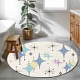 thumbnail image 3 of Small Round Rug 3Ft Washable Non-Slip, Purple Yellow Diamond Circle Area Rugs for Living Room Bedroom, Modern Geometric Middle Century Indoor Floor Mats Carpet Runner for Home Decor, 3 of 8