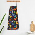thumbnail image 5 of Naloa 1Pack Adjustable Bib Apron Waterdrop Resistant Cooking Kitchen Aprons for Women Men Chef, Dinosaurs in Space Print, 5 of 5