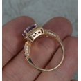 thumbnail image 4 of 2.82 Cts Cushion Cut Natural Amethyst and Diamond Cluster 14k Rose Gold Ring, 4 of 8