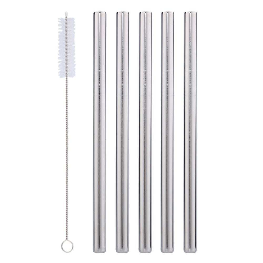 Straight Drinking Straw Stainless Steel Metal Straws Wide Straw for Smoothies 