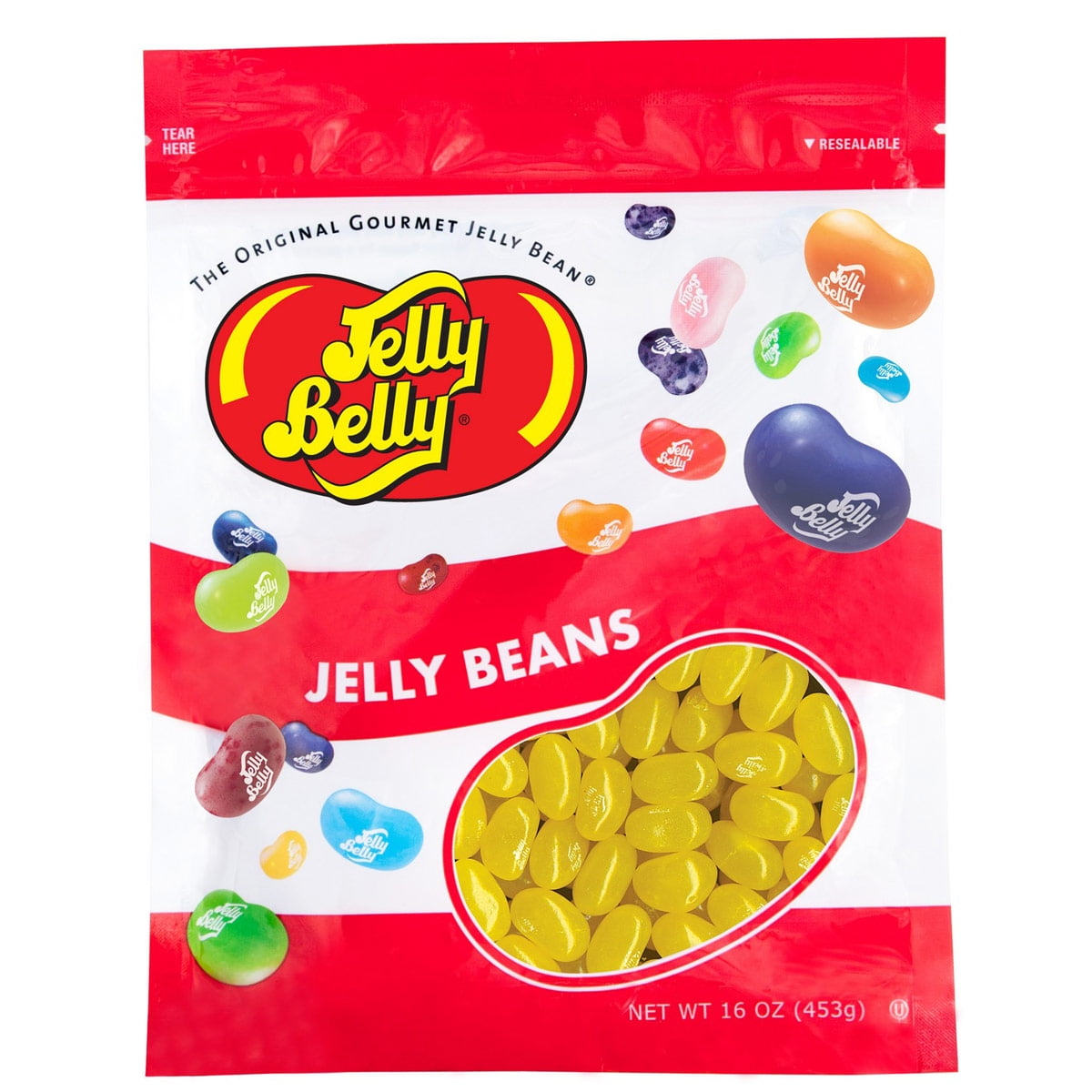 JELLY BELLY Sunkist® Lemon Jelly Beans, Genuine, Official, Fresh from the Source, 16 oz (1 lb) Resealable Bags