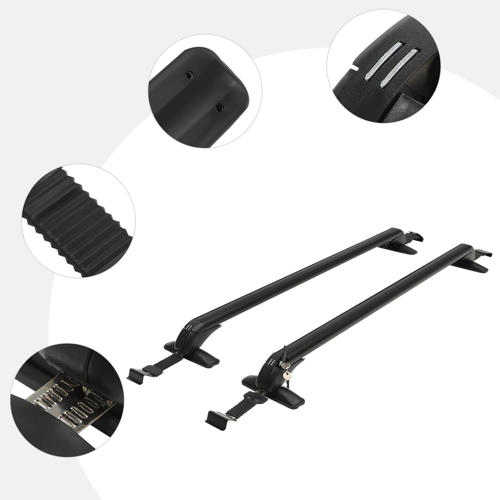 Car Top Roof Rack Cross Bar 41.34" Luggage Carrier Aluminum Material Max Load 165.34lbs for 4Door/ 5Door Car
