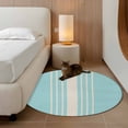 thumbnail image 2 of Round Rugs 4Ft, Aqua Beige Striped Round Area Rug Washable Indoor Throw Carpet, Modern Farmhouse Retro Lines Soft Non Slip Circle Rug for Kitchen Nursery Room Home Decor Aesthetic, 2 of 8